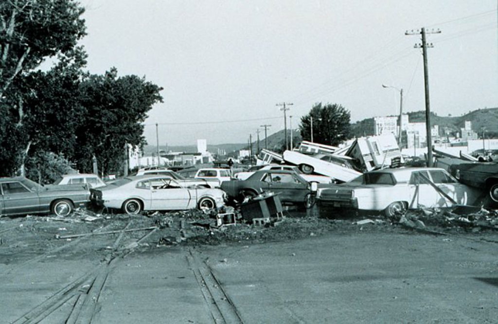 Aftermath of the flash flood of June 9-10, 1972, Rapid City, South Dakota.