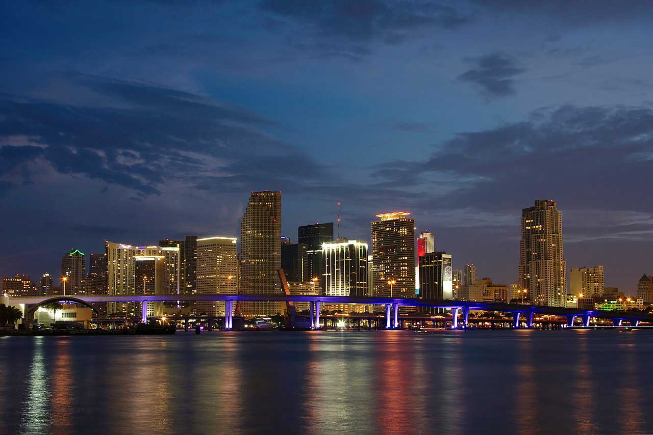 Night panorama, Miami Beach, Florida